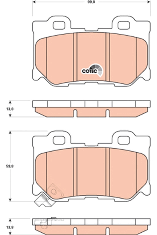 Brake Pad Set, disc brake - GDB3515 TRW