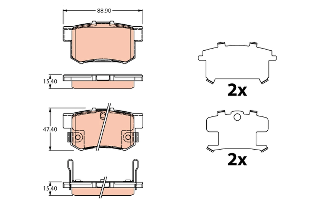 Brake Pad Set, disc brake - GDB3516 TRW