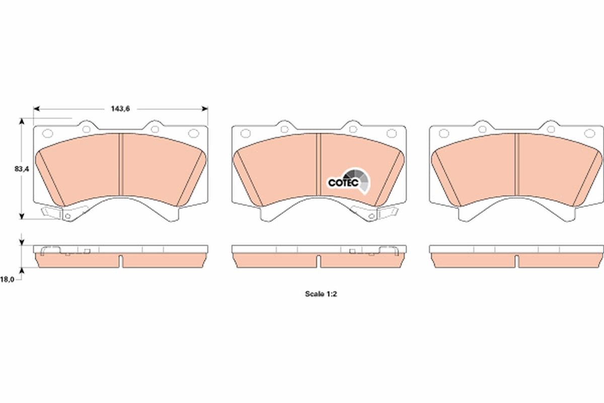 Brake Pad Set, disc brake - GDB3524 TRW