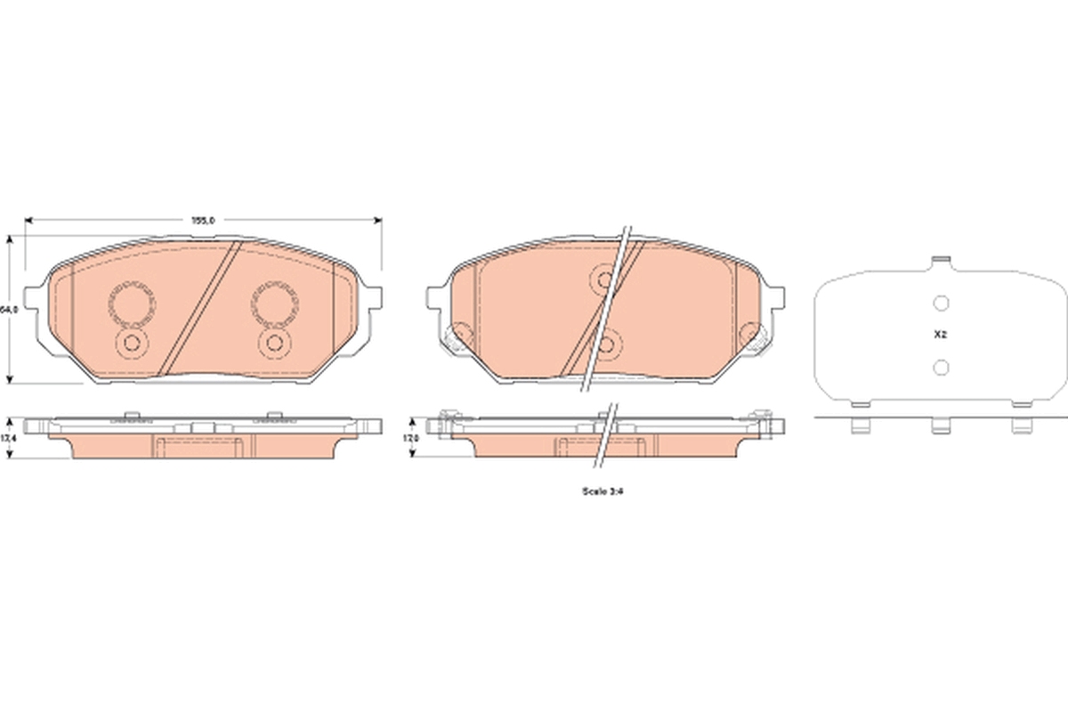 Brake Pad Set, disc brake - GDB3527 TRW