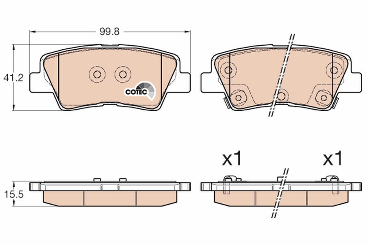 Brake Pad Set, disc brake - GDB3537 TRW