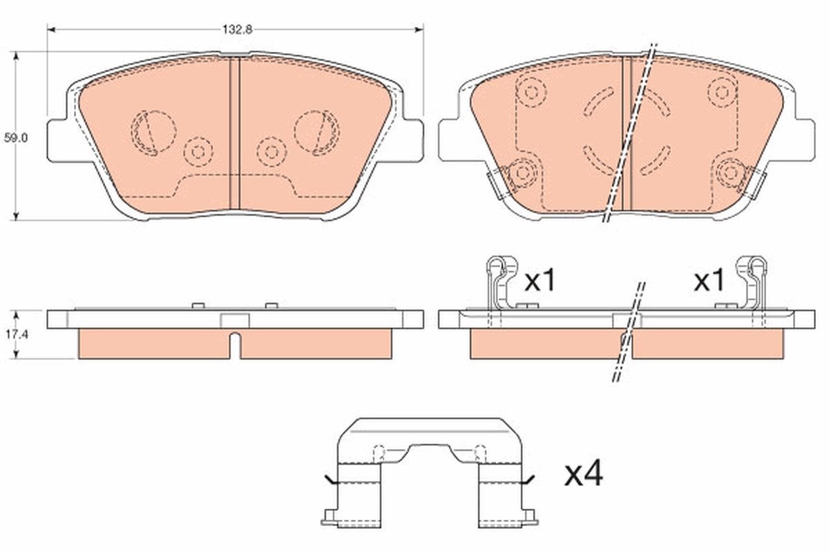 Brake Pad Set, disc brake - GDB3540 TRW