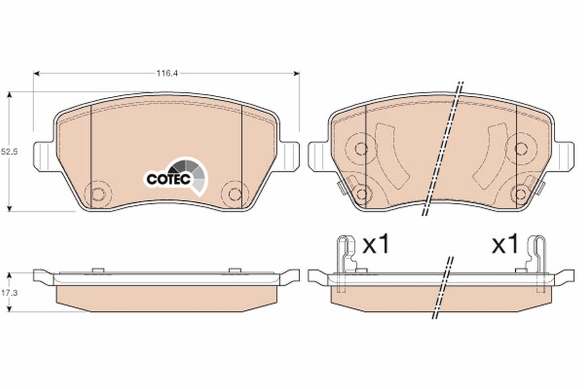 Brake Pad Set, disc brake - GDB3546 TRW