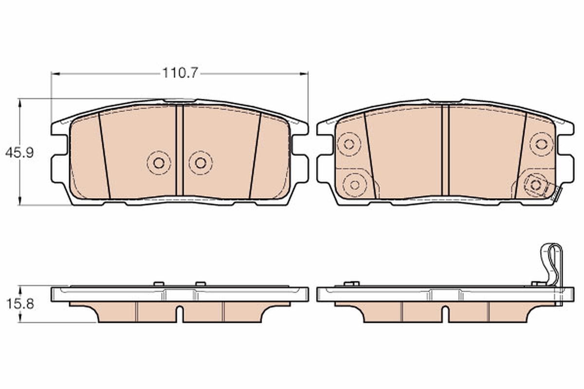 Brake Pad Set, disc brake - GDB3566 TRW