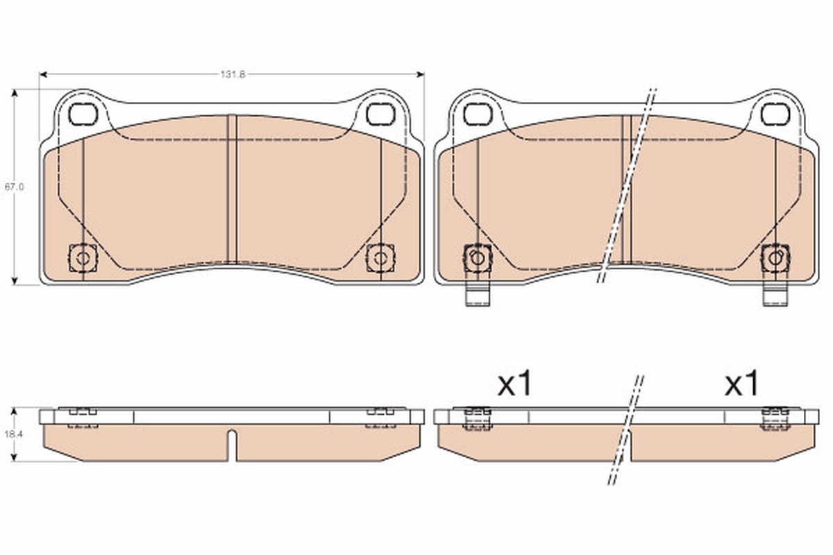 Brake Pad Set, disc brake - GDB3573 TRW