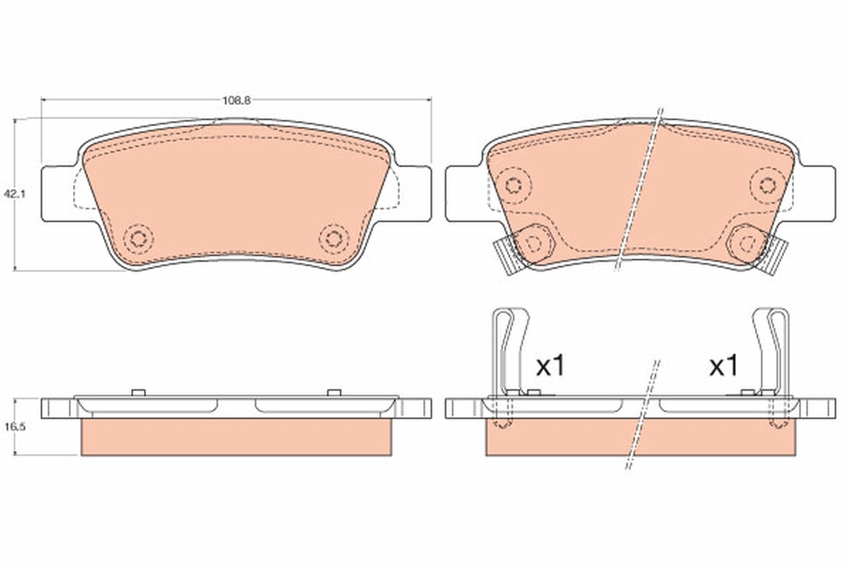 Brake Pad Set, disc brake - GDB3576 TRW