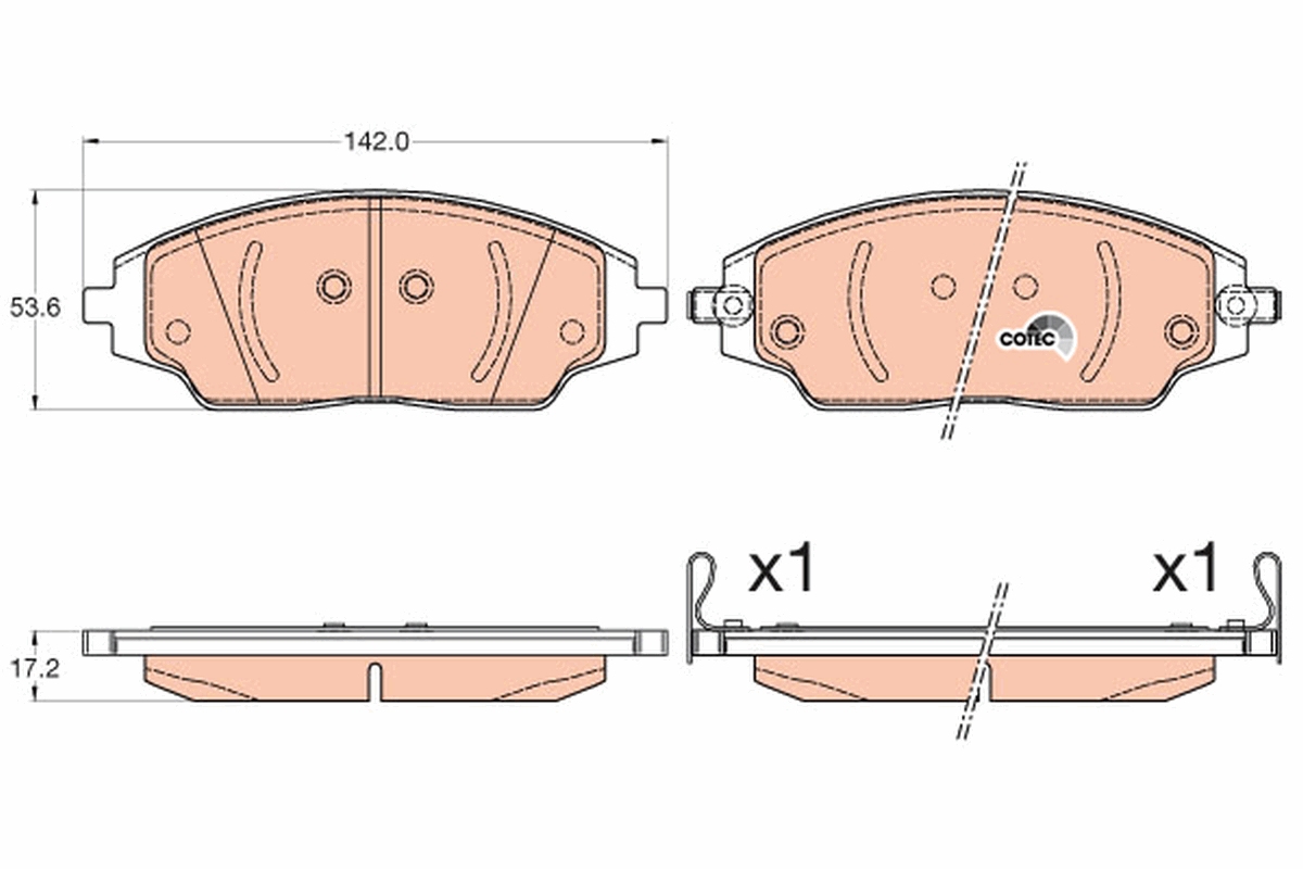 Brake Pad Set, disc brake - GDB3579 TRW
