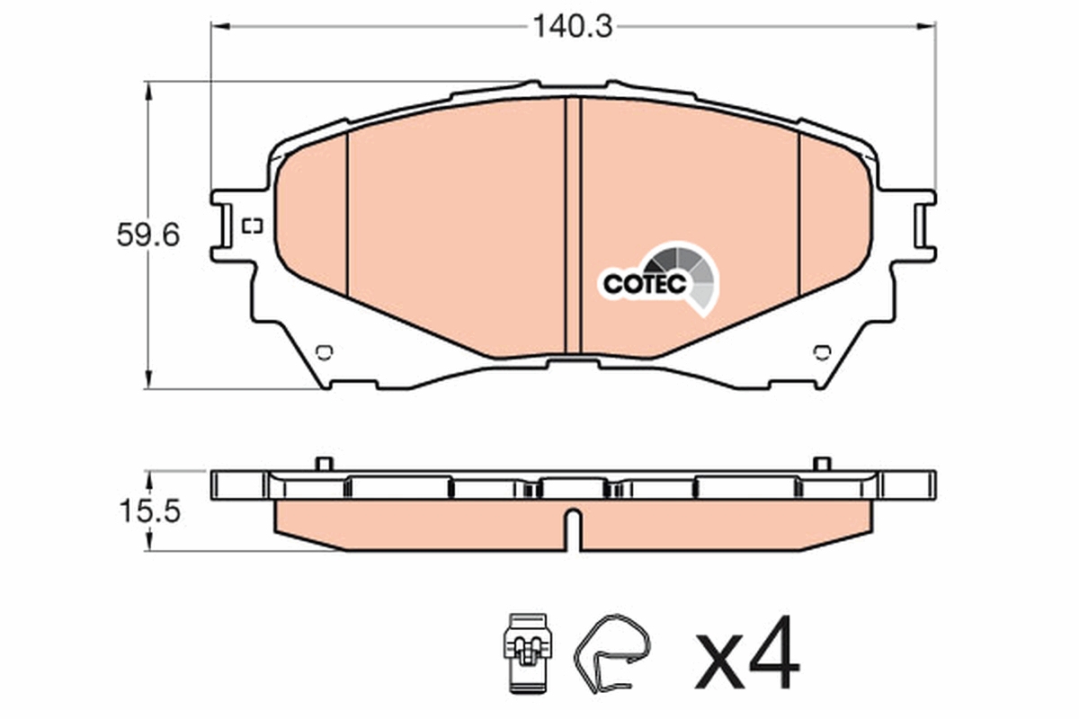 Kit pastiglie freno, Freno a disco - GDB3580 TRW