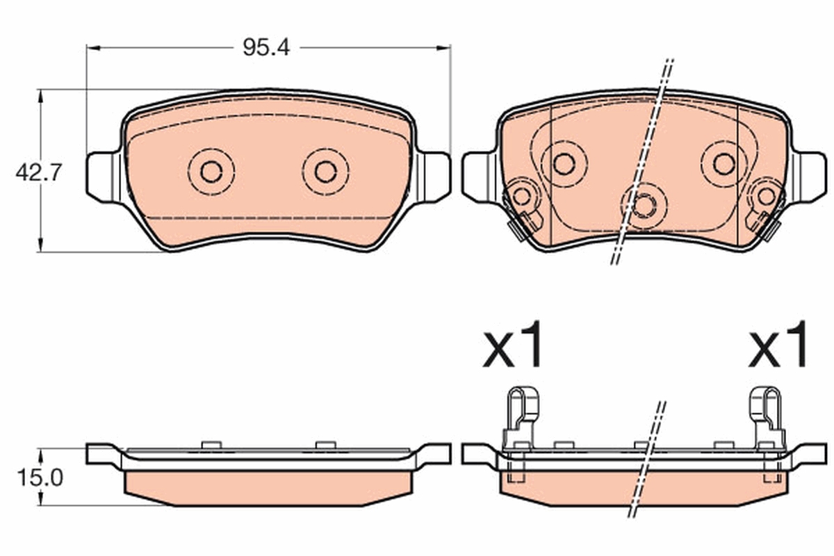 Kit pastiglie freno, Freno a disco - GDB3585 TRW
