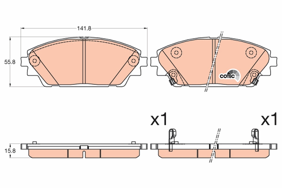 Kit pastiglie freno, Freno a disco - GDB3592 TRW