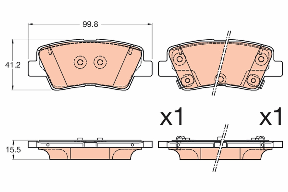 Kit pastiglie freno, Freno a disco - GDB3594 TRW
