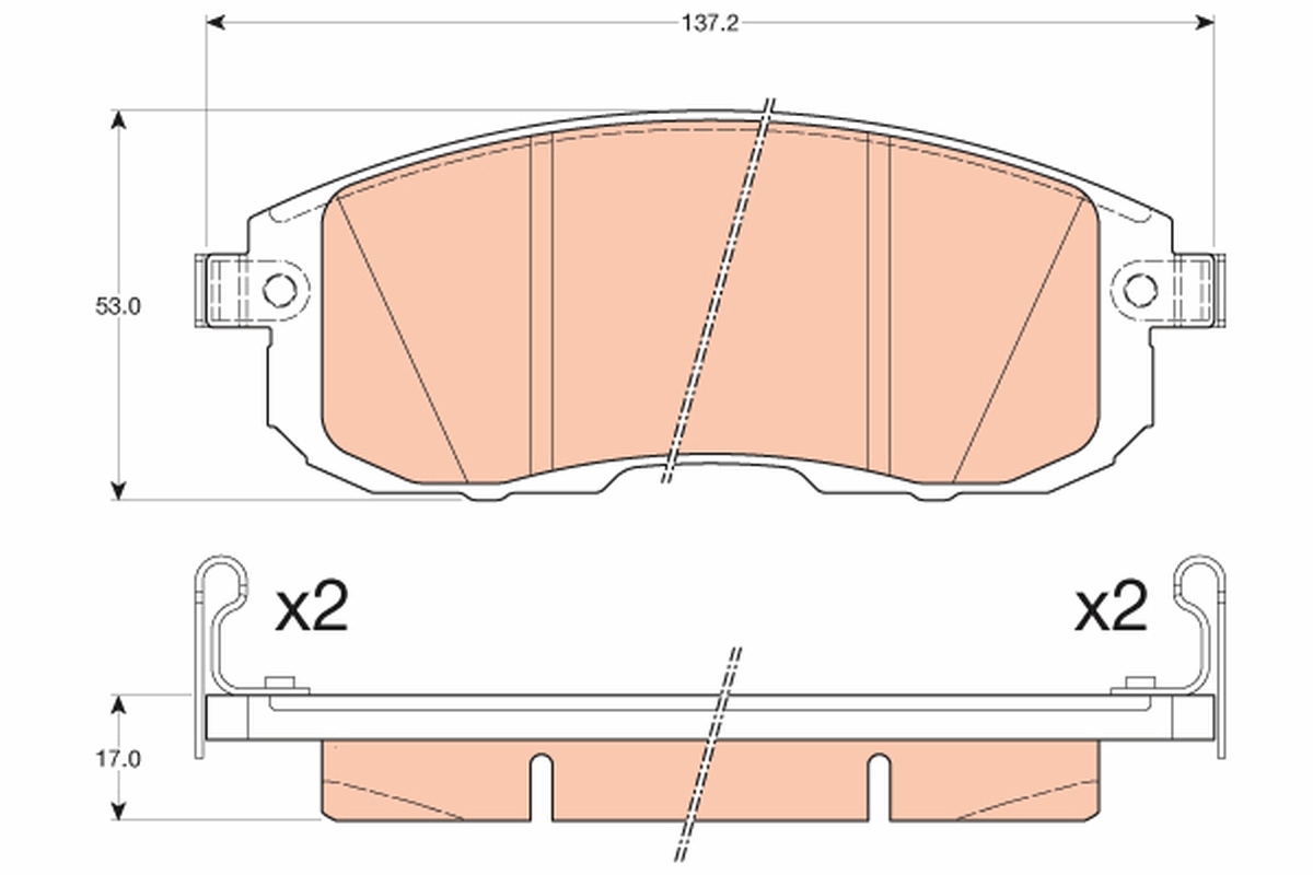 Brake Pad Set, disc brake - GDB3616 TRW