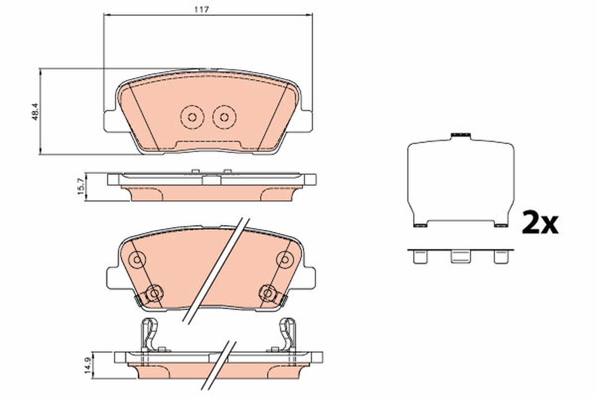 Brake Pad Set, disc brake - GDB3624 TRW