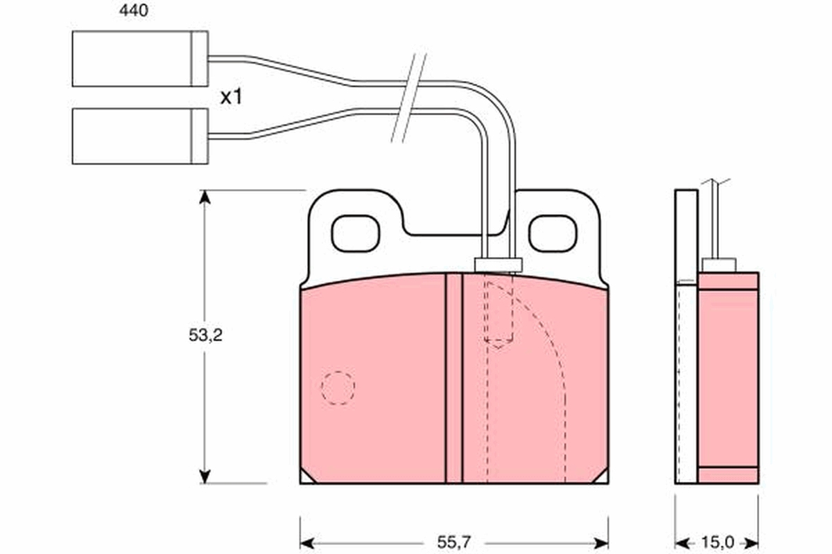 Brake Pad Set, disc brake - GDB363 TRW