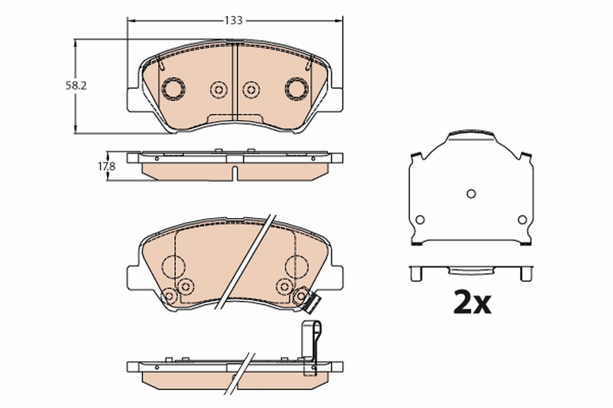 Kit pastiglie freno, Freno a disco - GDB3630 TRW