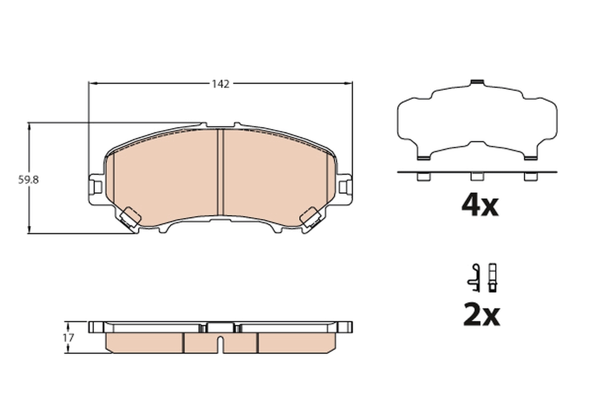 Kit pastiglie freno, Freno a disco - GDB3631 TRW