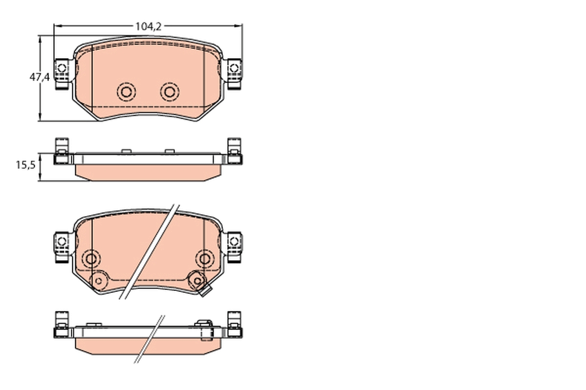 Brake Pad Set, disc brake - GDB3632 TRW