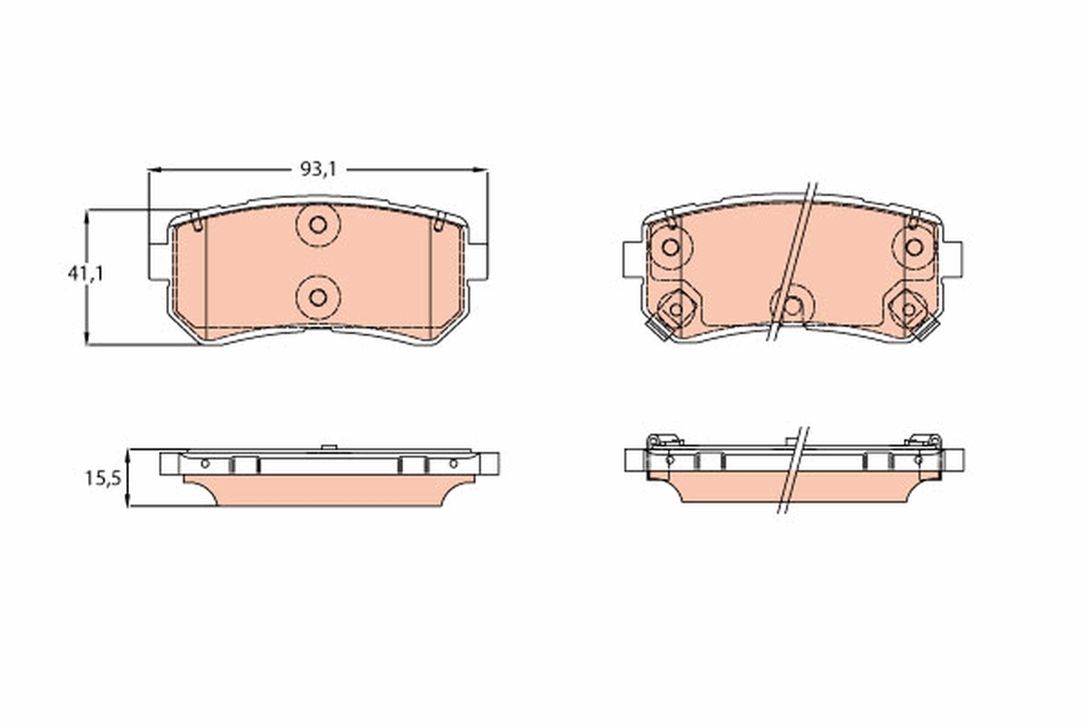 Brake Pad Set, disc brake - GDB3641 TRW