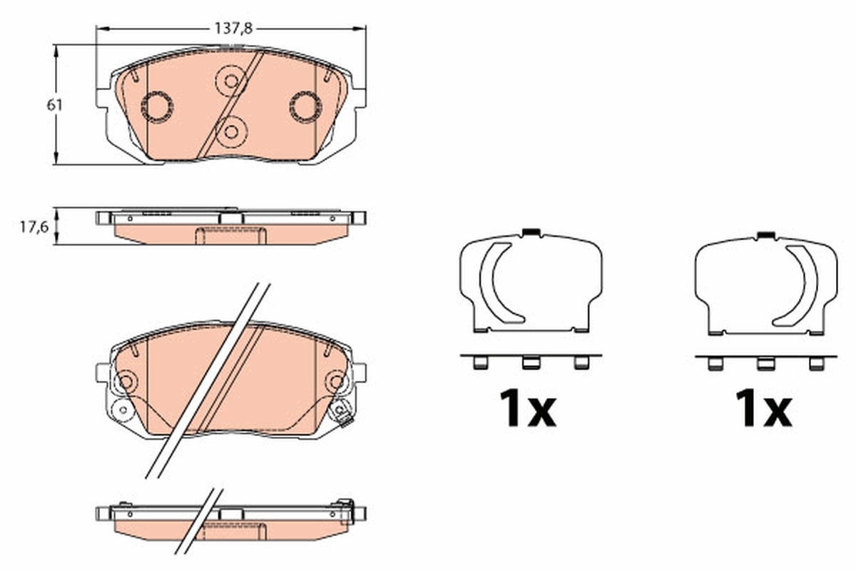 Brake Pad Set, disc brake - GDB3642 TRW