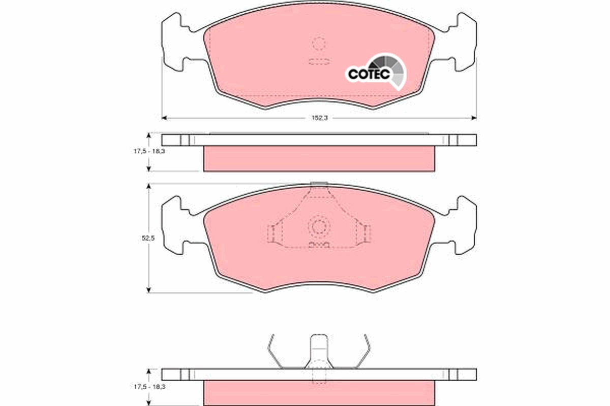 Brake Pad Set, disc brake - GDB371 TRW