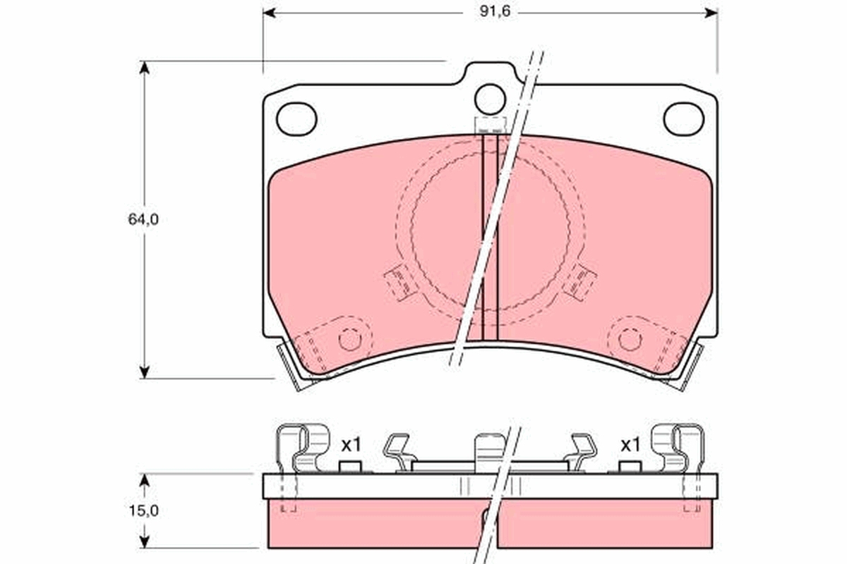 Brake Pad Set, disc brake - GDB374 TRW