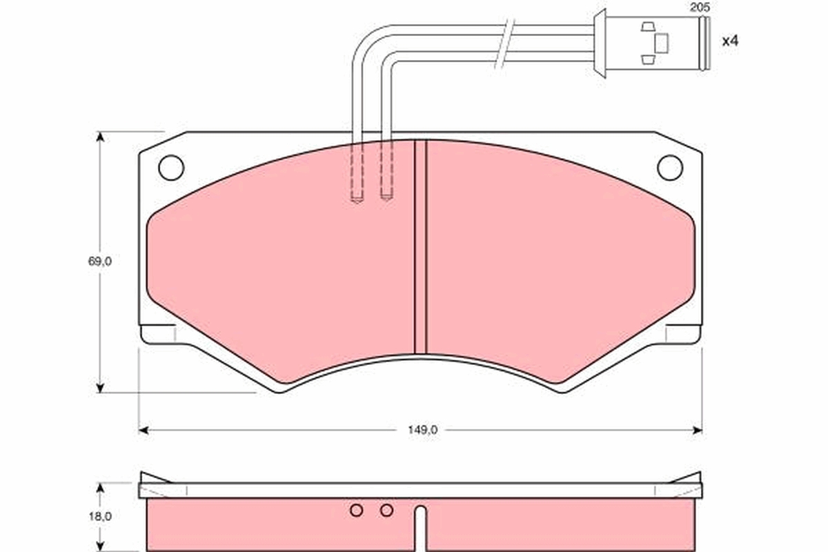 Brake Pad Set, disc brake - GDB390 TRW