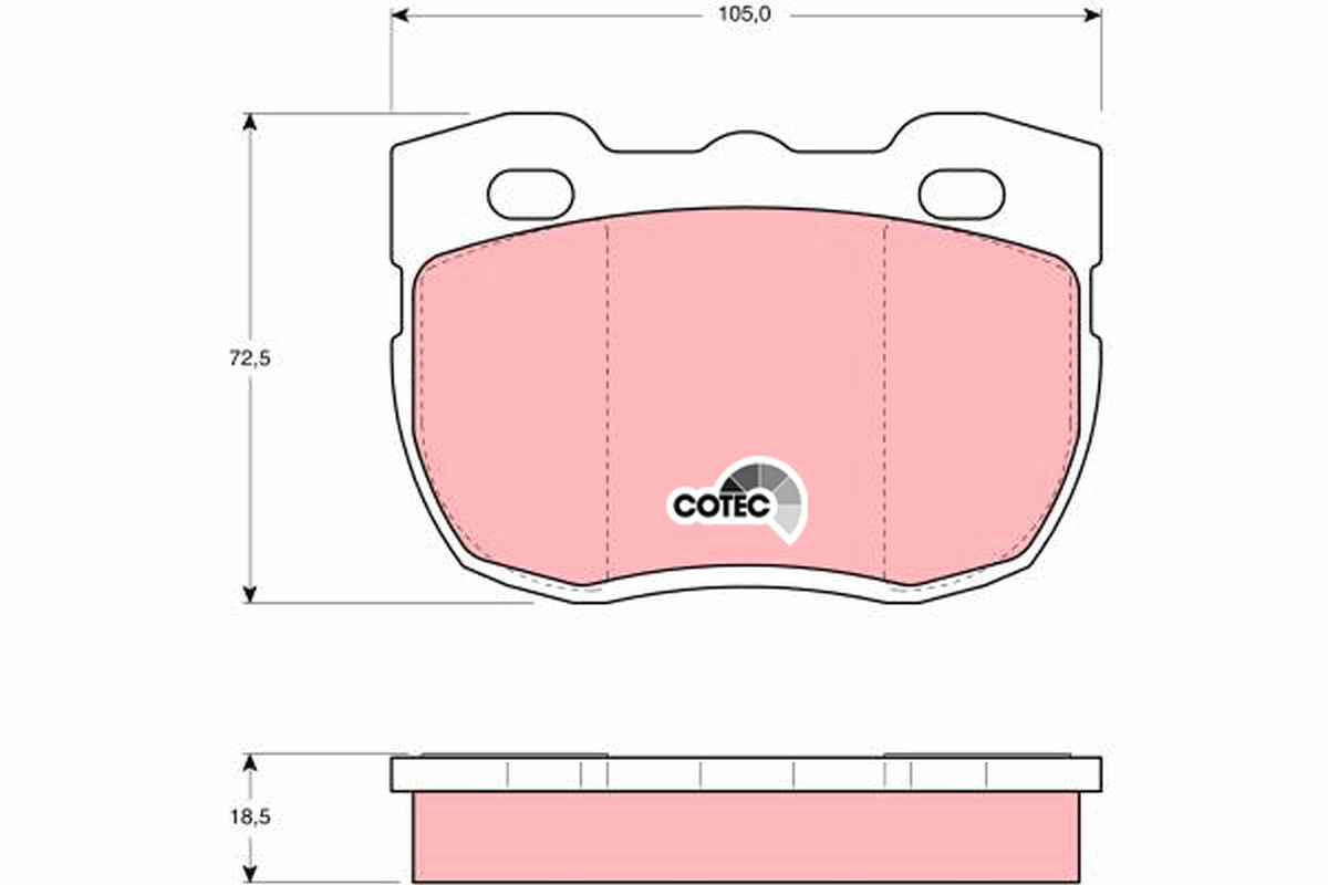 Brake Pad Set, disc brake - GDB394 TRW