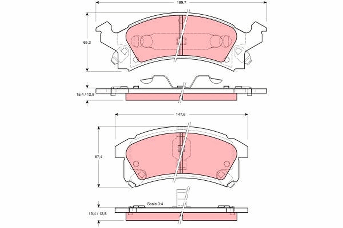 Brake Pad Set, disc brake - GDB4002 TRW