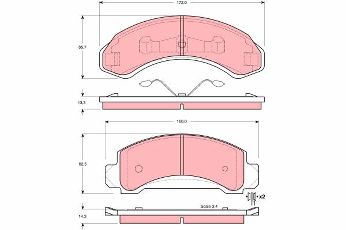 Kit pastiglie freno, Freno a disco - GDB4004 TRW