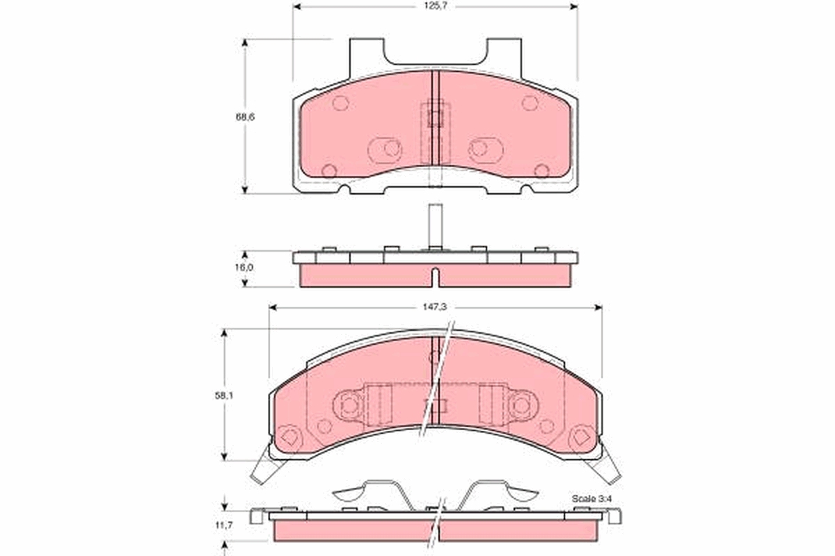 Brake Pad Set, disc brake - GDB4005 TRW