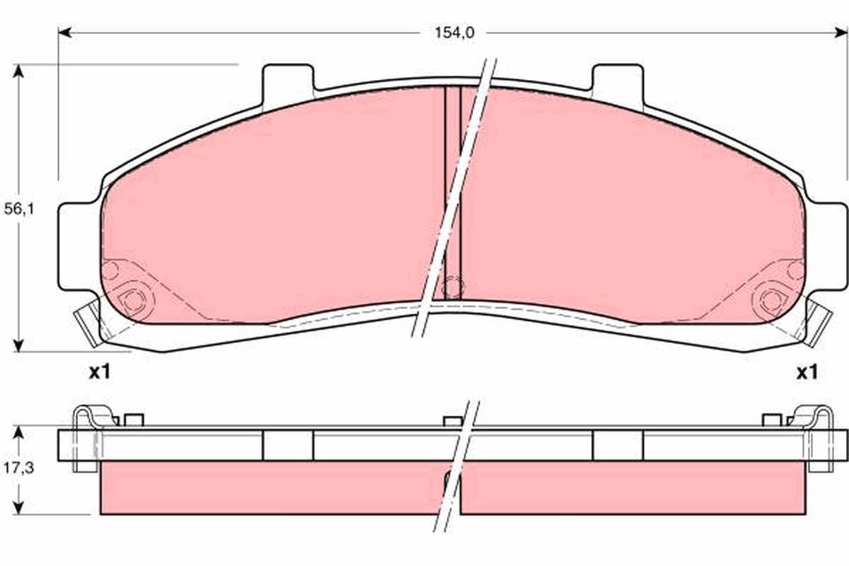 Brake Pad Set, disc brake - GDB4010 TRW