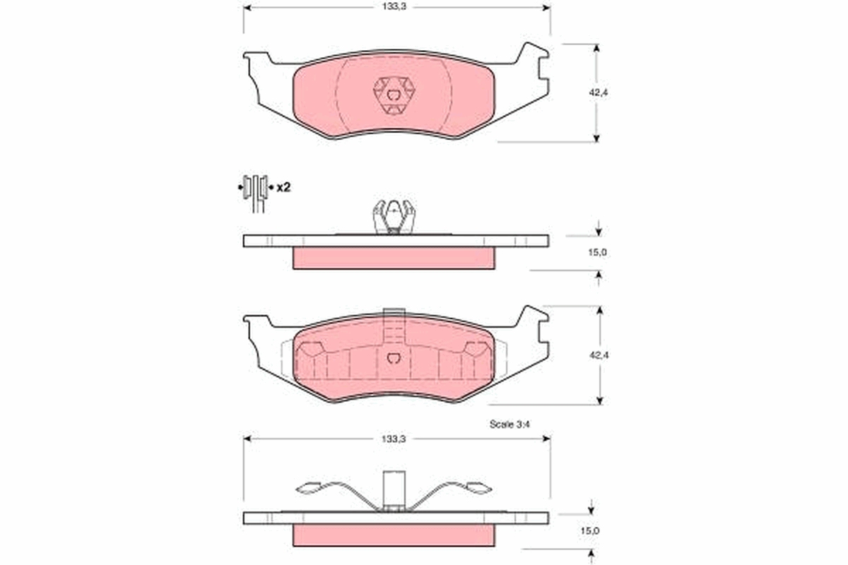 Kit pastiglie freno, Freno a disco - GDB4012 TRW