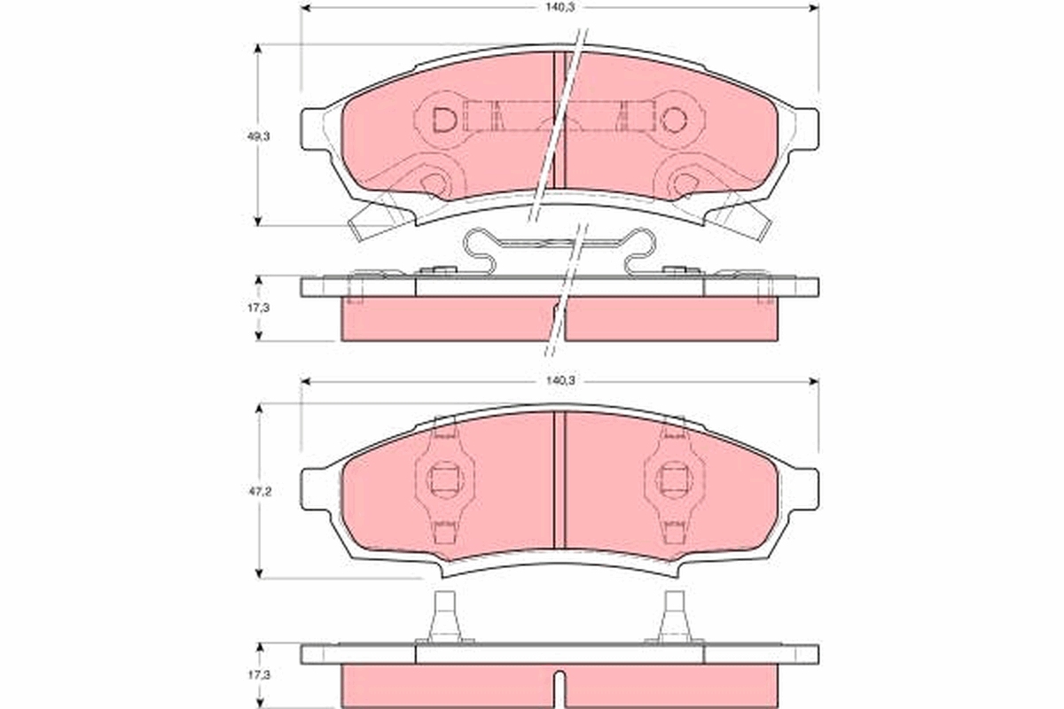Brake Pad Set, disc brake - GDB4014 TRW