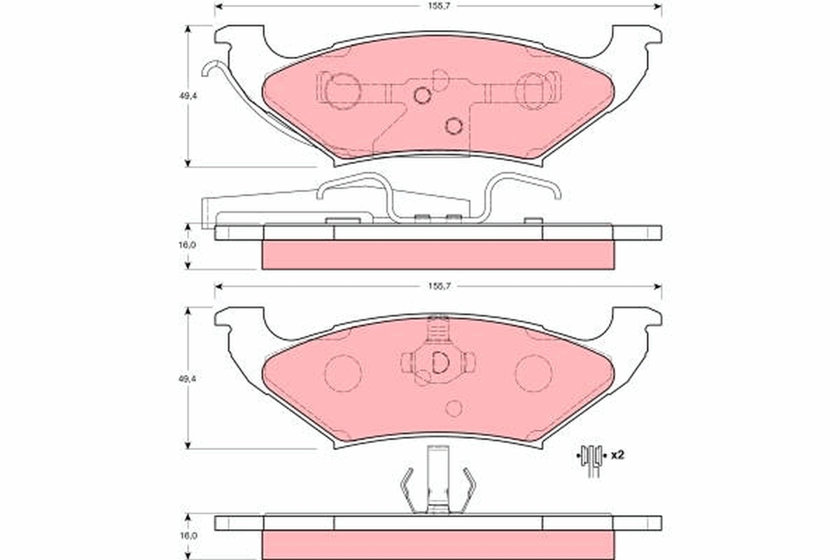 Brake Pad Set, disc brake - GDB4045 TRW