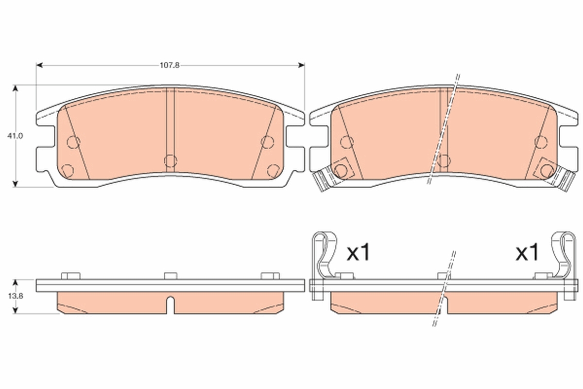 Brake Pad Set, disc brake - GDB4098 TRW