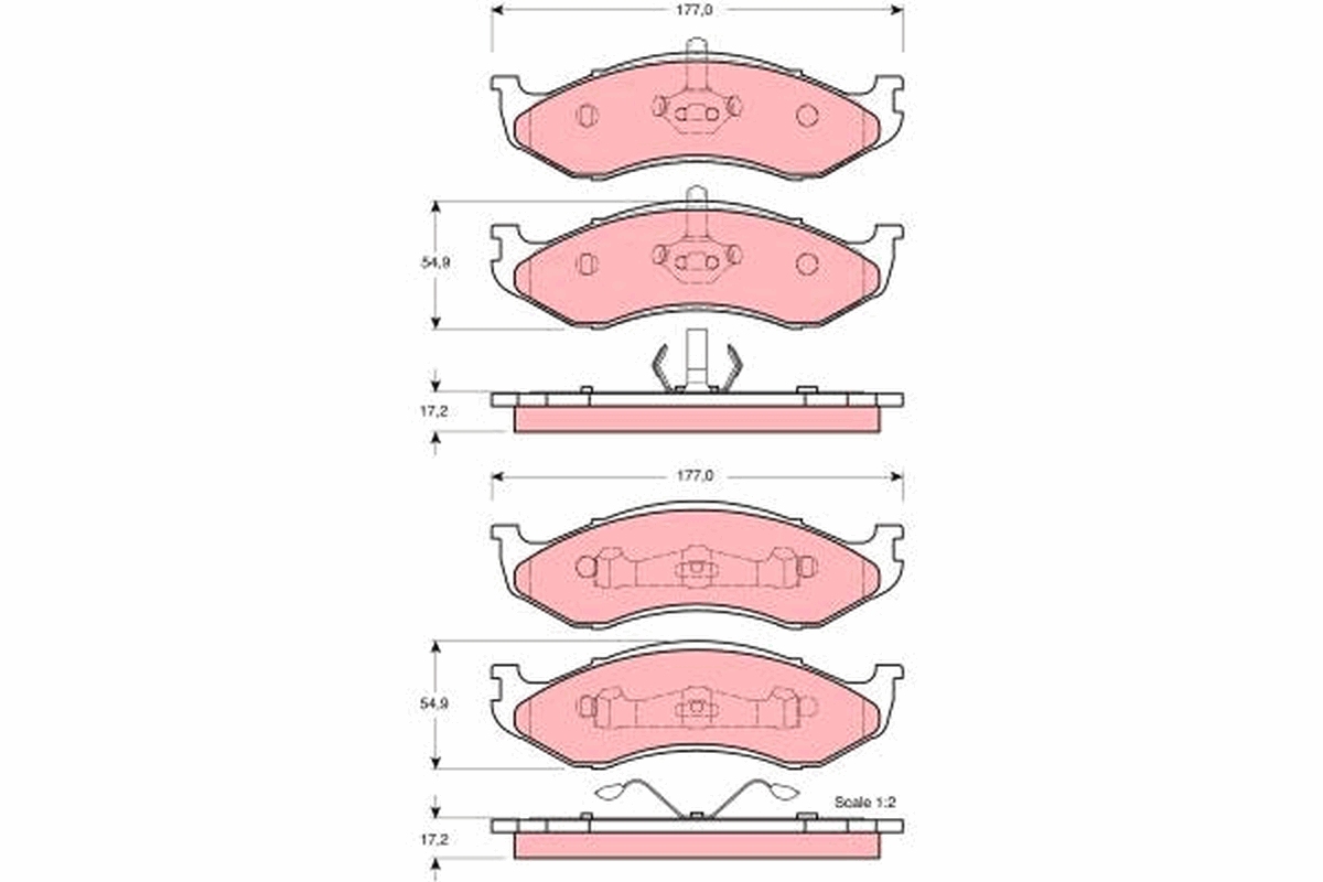 Brake Pad Set, disc brake - GDB4104 TRW