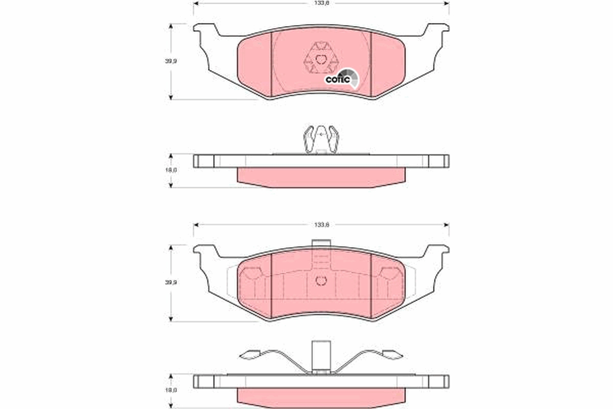 Brake Pad Set, disc brake - GDB4119 TRW