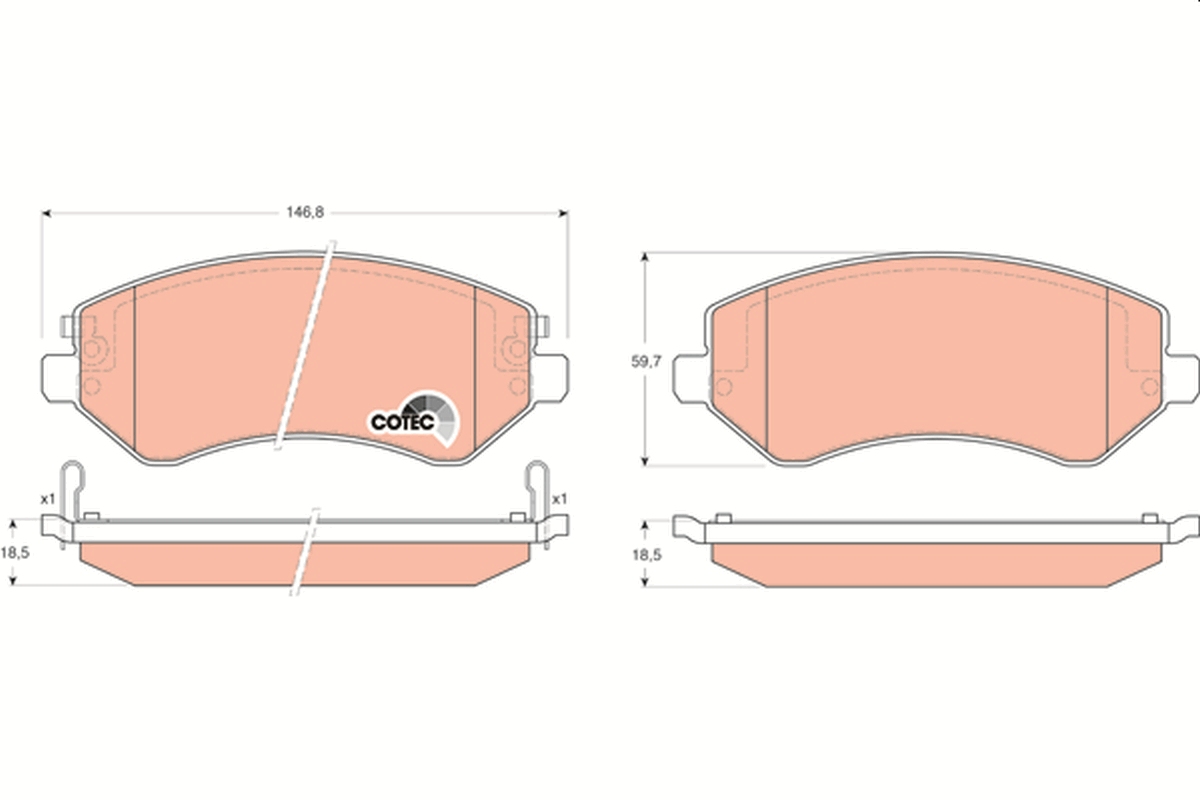 Brake Pad Set, disc brake - GDB4126 TRW