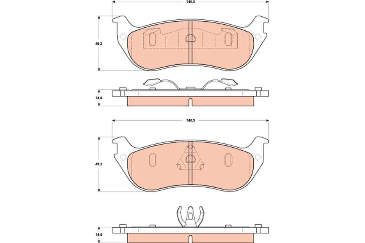 Brake Pad Set, disc brake - GDB4132 TRW