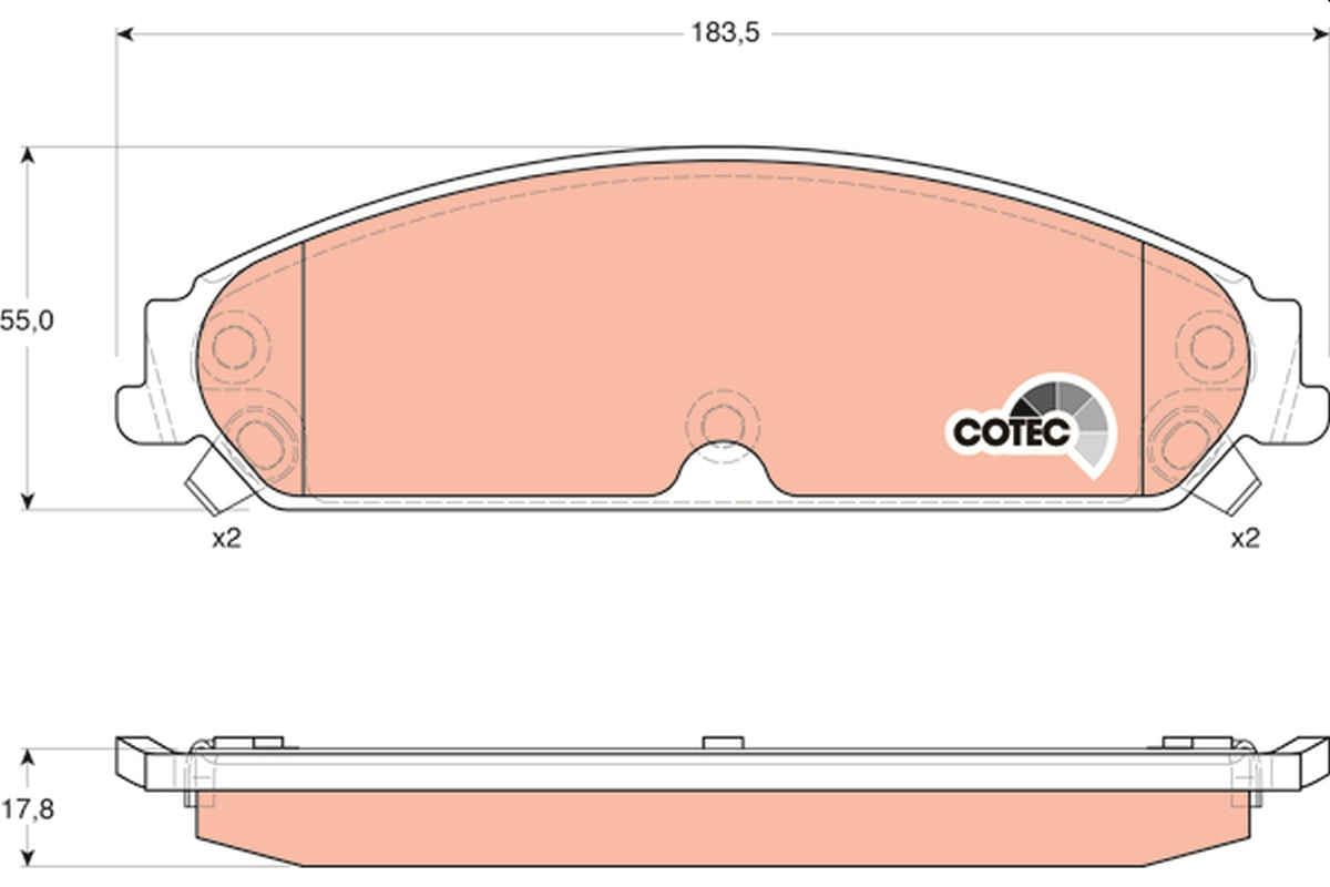 Brake Pad Set, disc brake - GDB4134 TRW