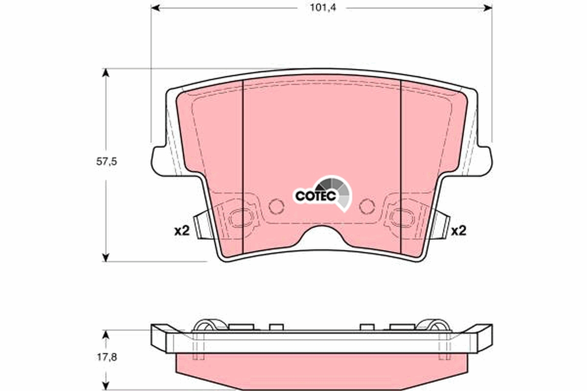 Brake Pad Set, disc brake - GDB4135 TRW