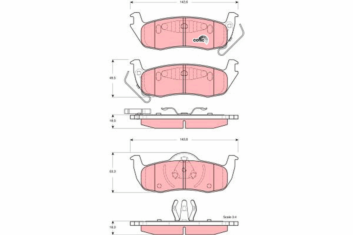 Brake Pad Set, disc brake - GDB4137 TRW