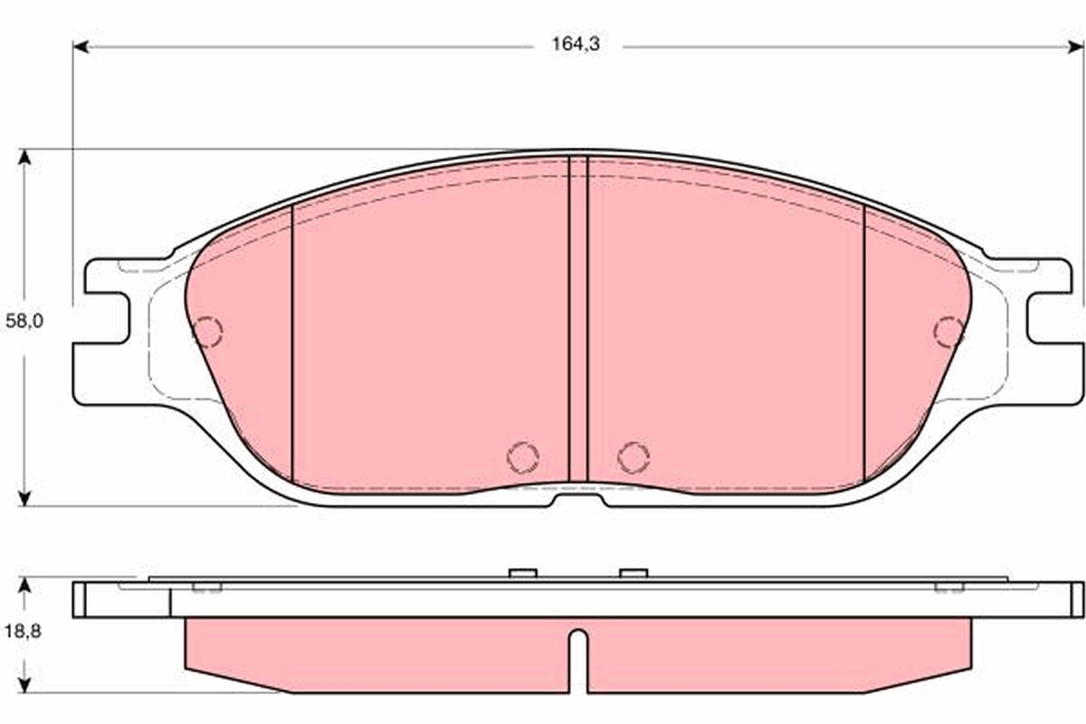 Brake Pad Set, disc brake - GDB4138 TRW