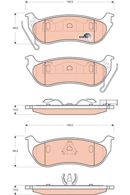 Kit pastiglie freno, Freno a disco - GDB4139 TRW