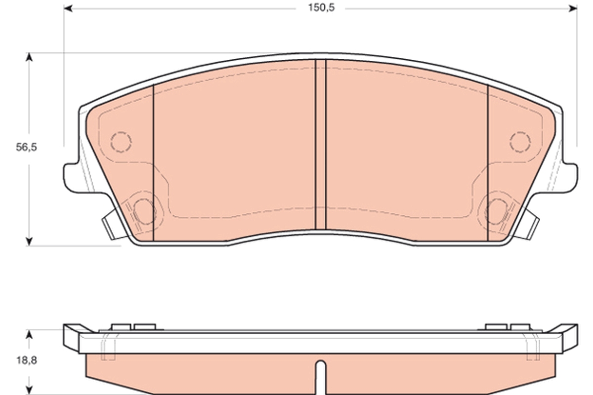 Brake Pad Set, disc brake - GDB4140 TRW
