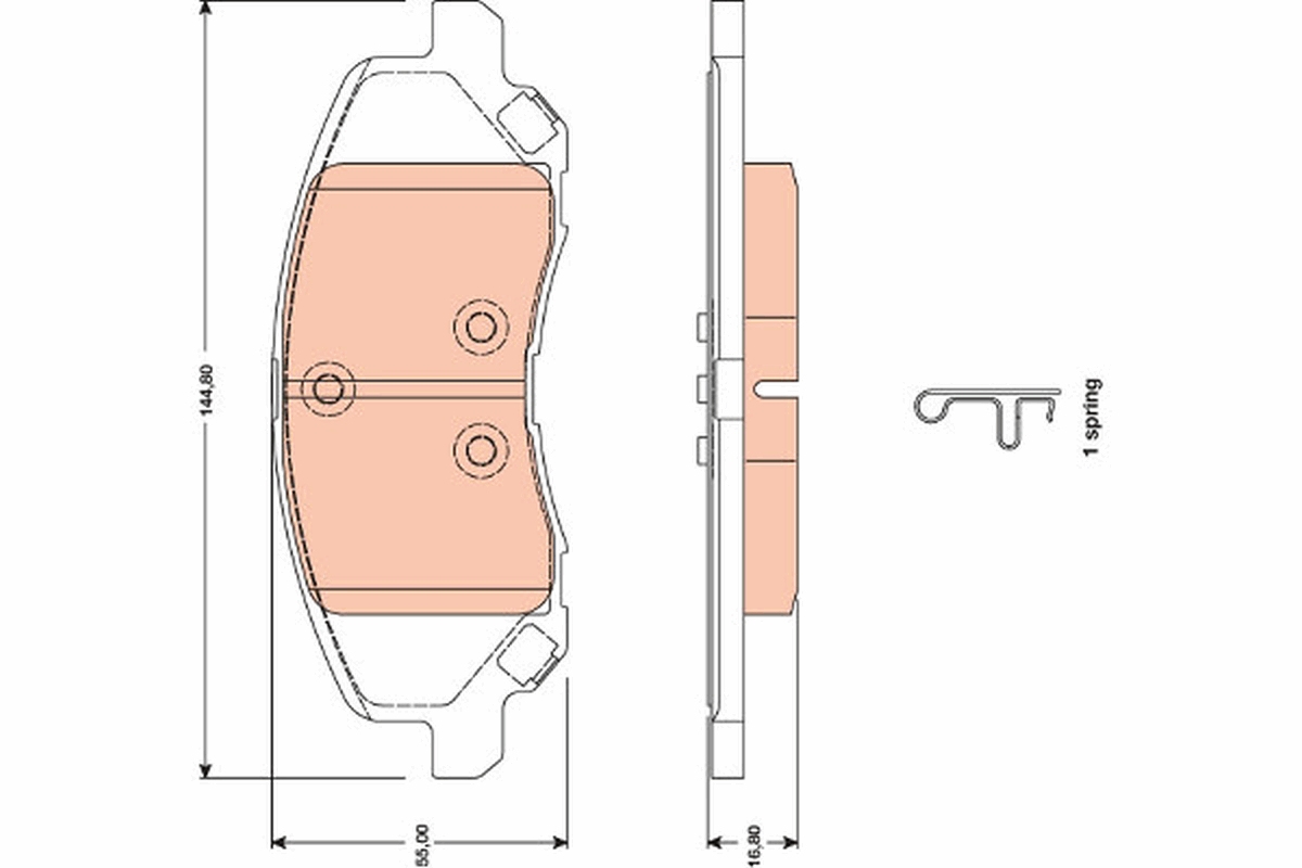 Brake Pad Set, disc brake - GDB4141 TRW