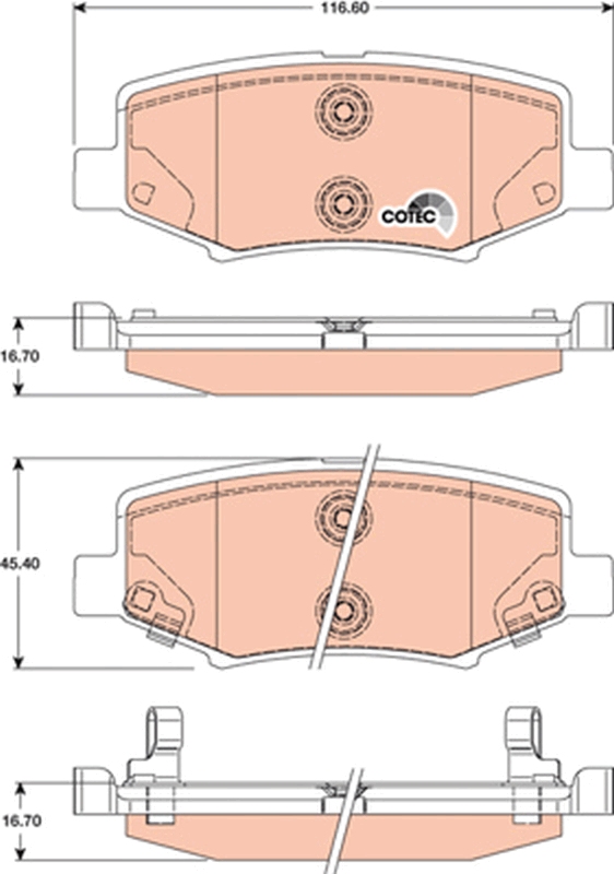 Brake Pad Set, disc brake - GDB4145 TRW