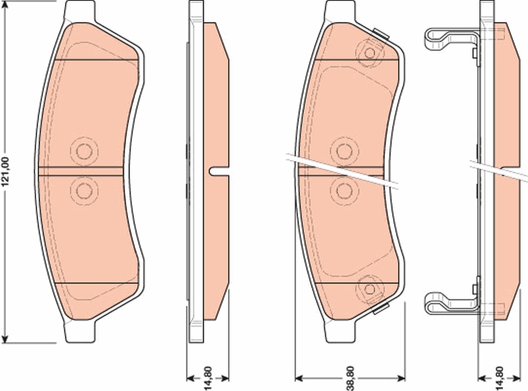 Brake Pad Set, disc brake - GDB4172 TRW