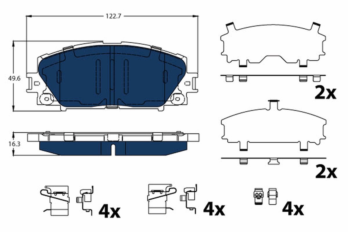 Комплект тормозных колодок, дисковый тормоз - GDB4173BTE TRW