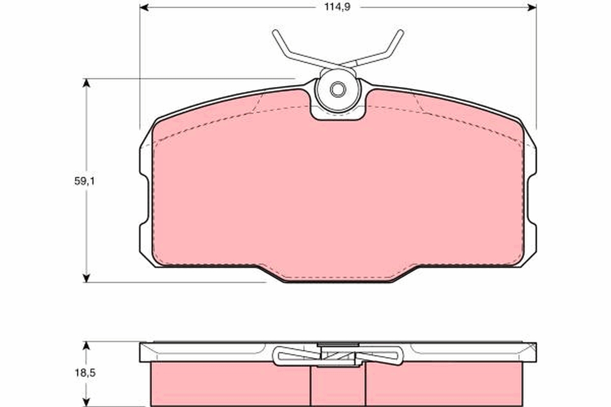 Brake Pad Set, disc brake - GDB418 TRW